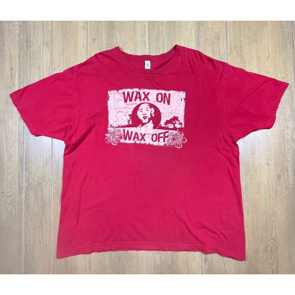 Tultex Karate Kid Mr Miyagi Wax On Wax Off Red Graphic T-Shirt Mens XXL